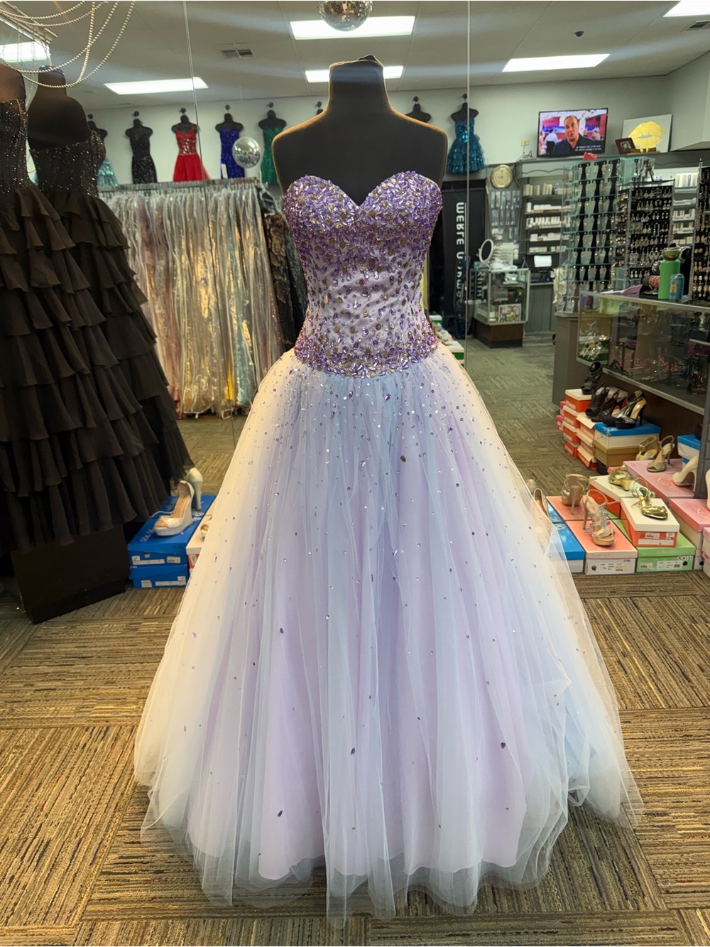MORILEE SZ-6 95083 LILAC BALLGOWN PROM FORMAL PAGEANT DRESS
